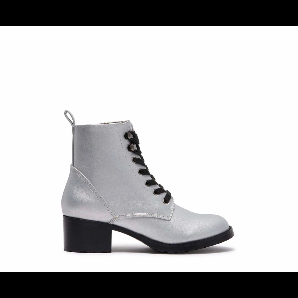 Silver Lace Up Boot - Picture 5 of 8